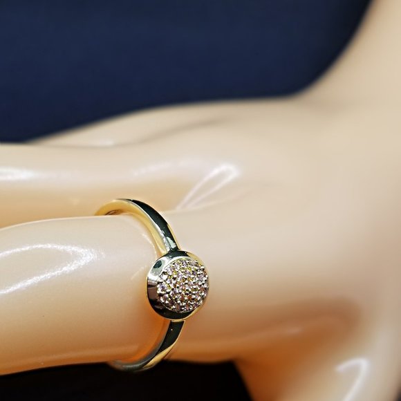 Gold Ring Cubic Zirconia Size 9 Ring Bomb Party - Picture 2 of 3